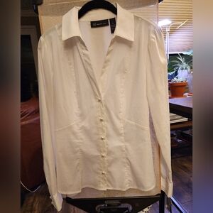 INC International Concepts White Button-Down Shirt -E1